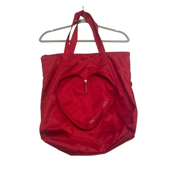 Victorias Secret red heart tote bag packable - Picture 1 of 7
